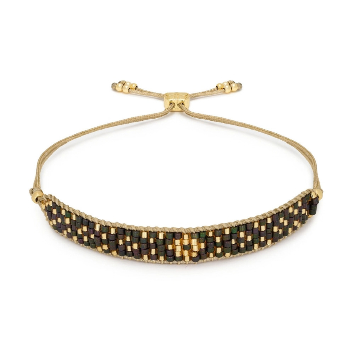 Beaded Friendship Bracelet - Gold & Black