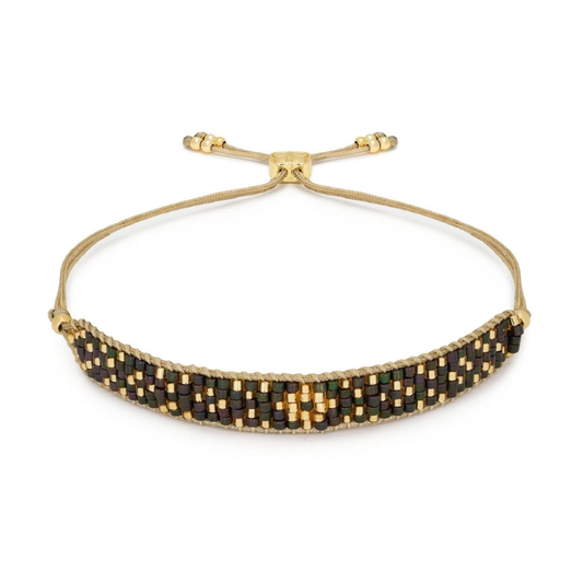 Beaded Friendship Bracelet - Gold & Black