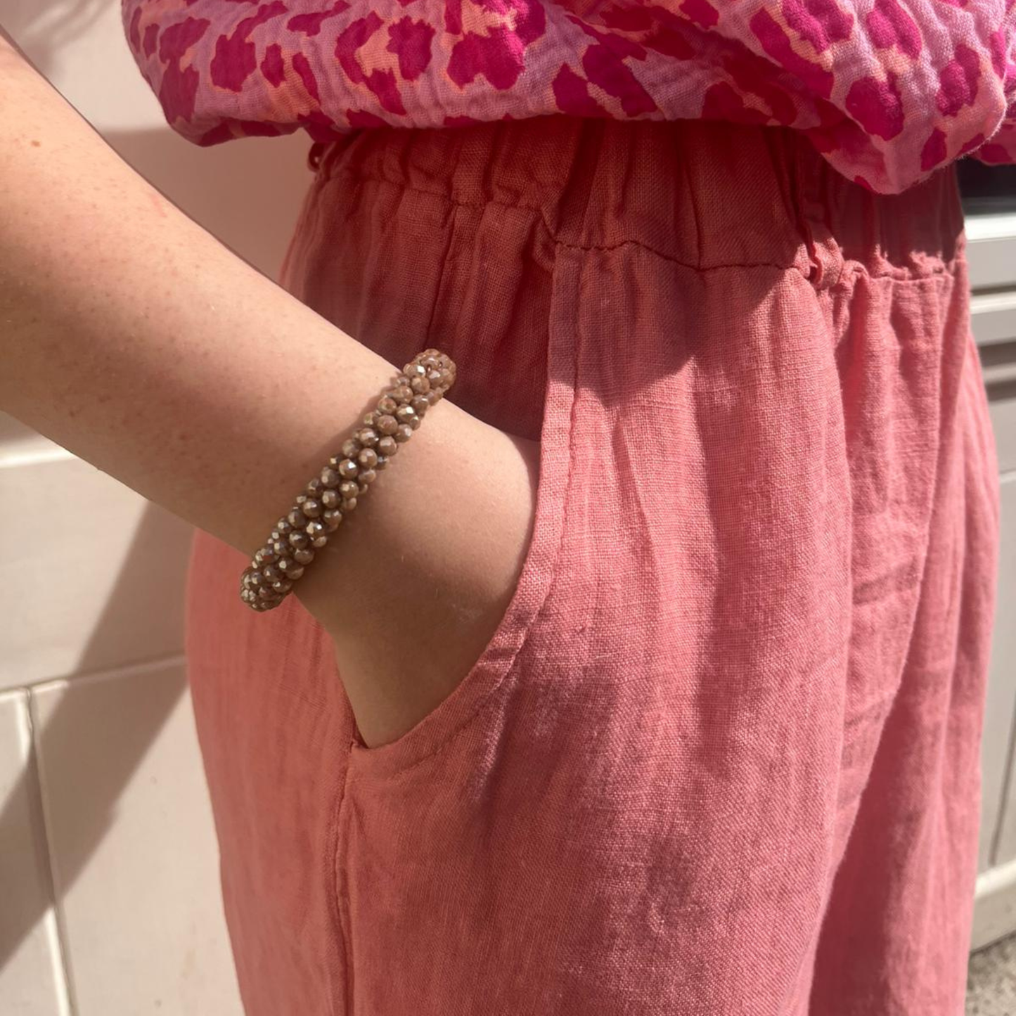 Melina Linen Trousers - Candy Rose