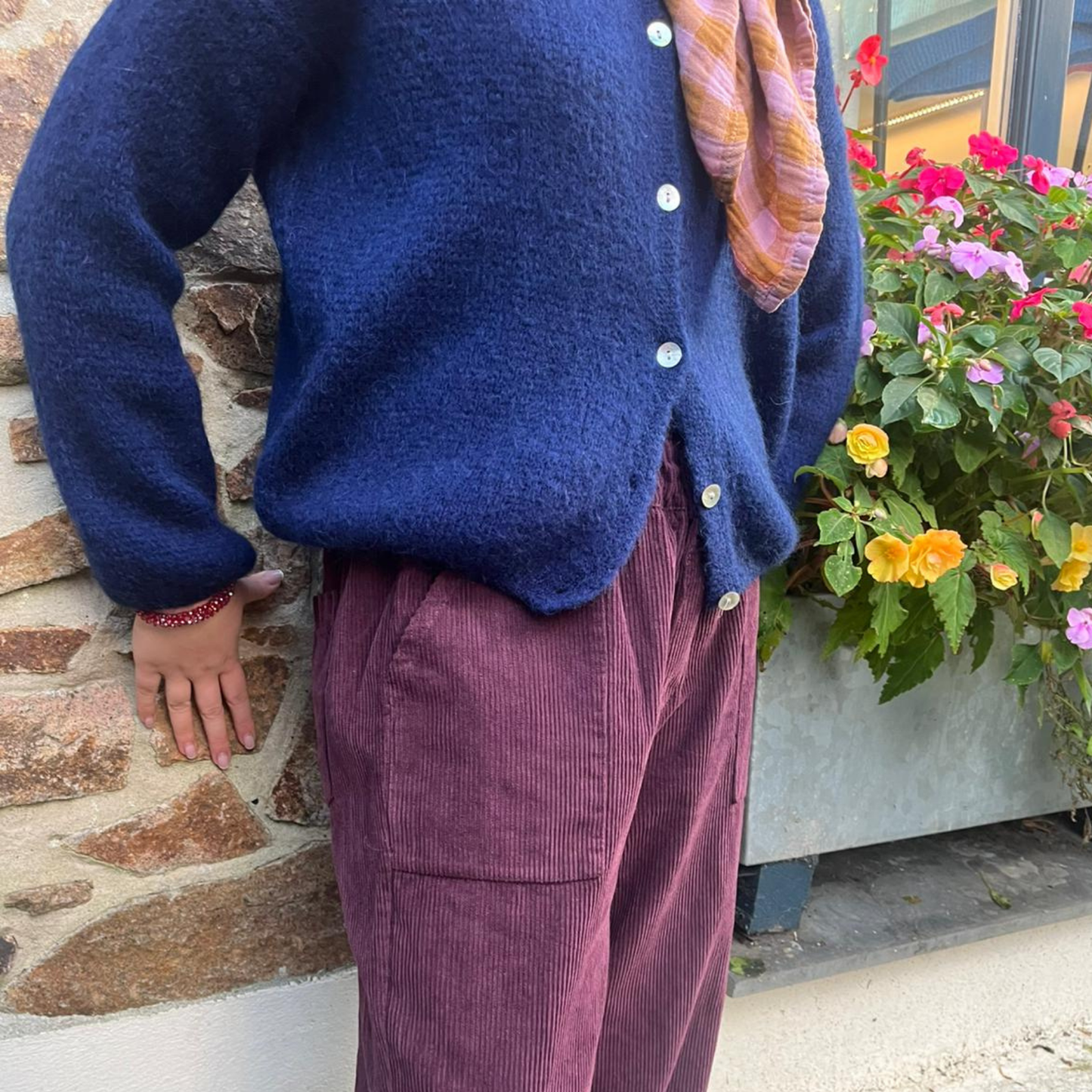 Mohair Blend Button Through Cardigan - Navy Blue