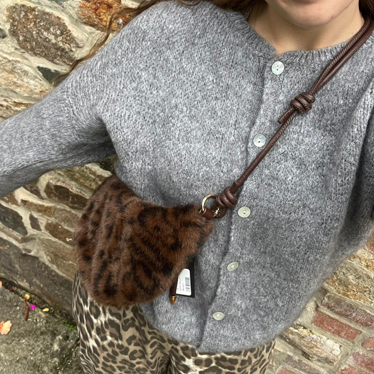 Mohair Blend Button Through Cardigan - Charcoal Grey