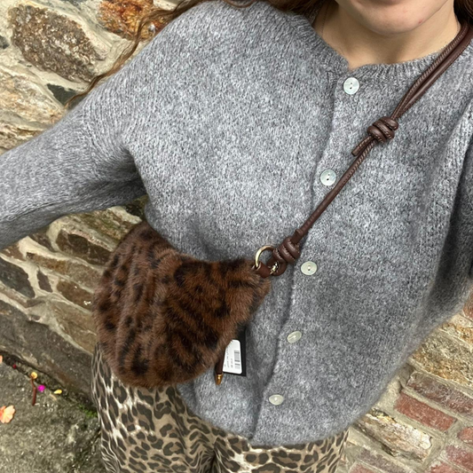 Mohair Blend Button Through Cardigan - Charcoal Grey