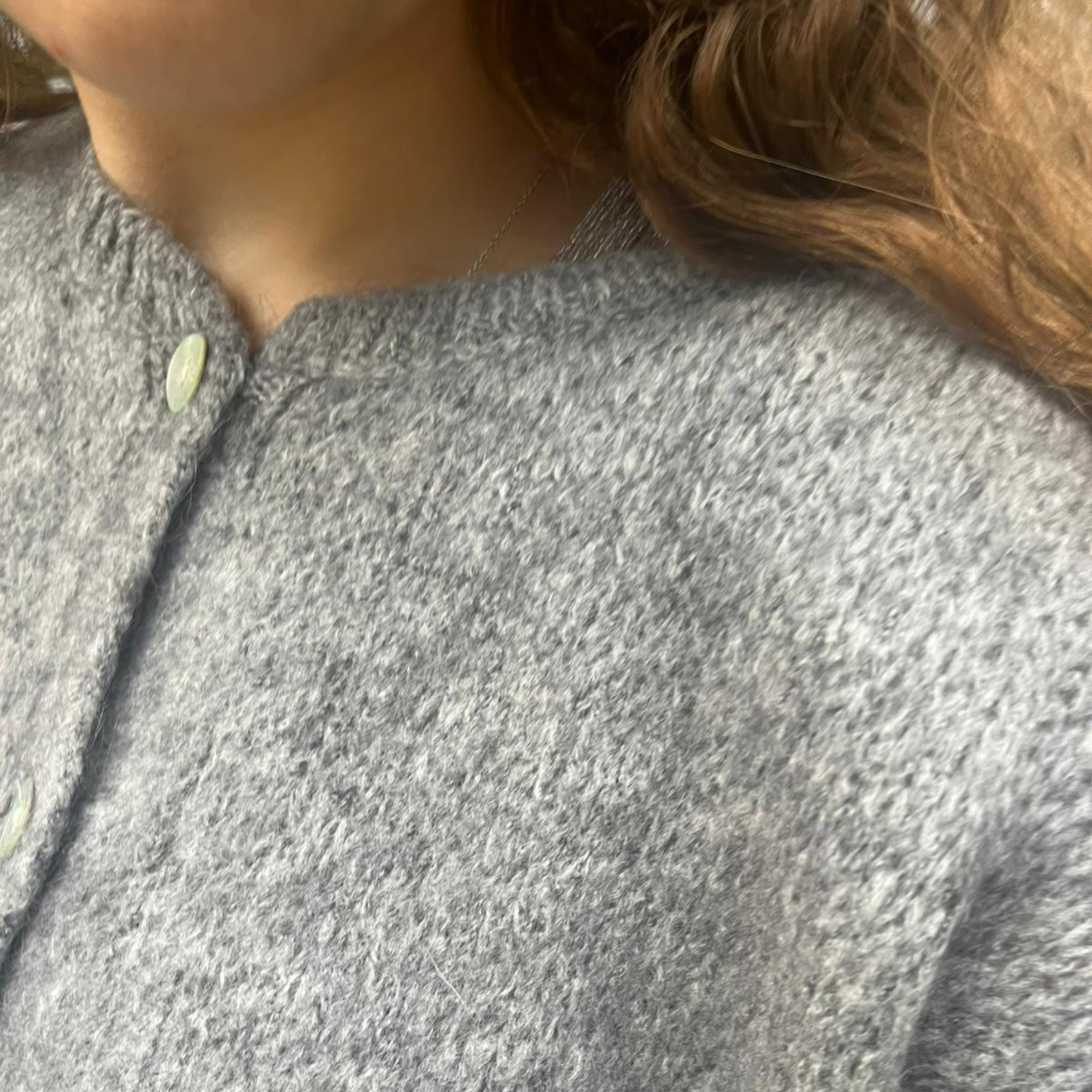 Mohair Blend Button Through Cardigan - Charcoal Grey