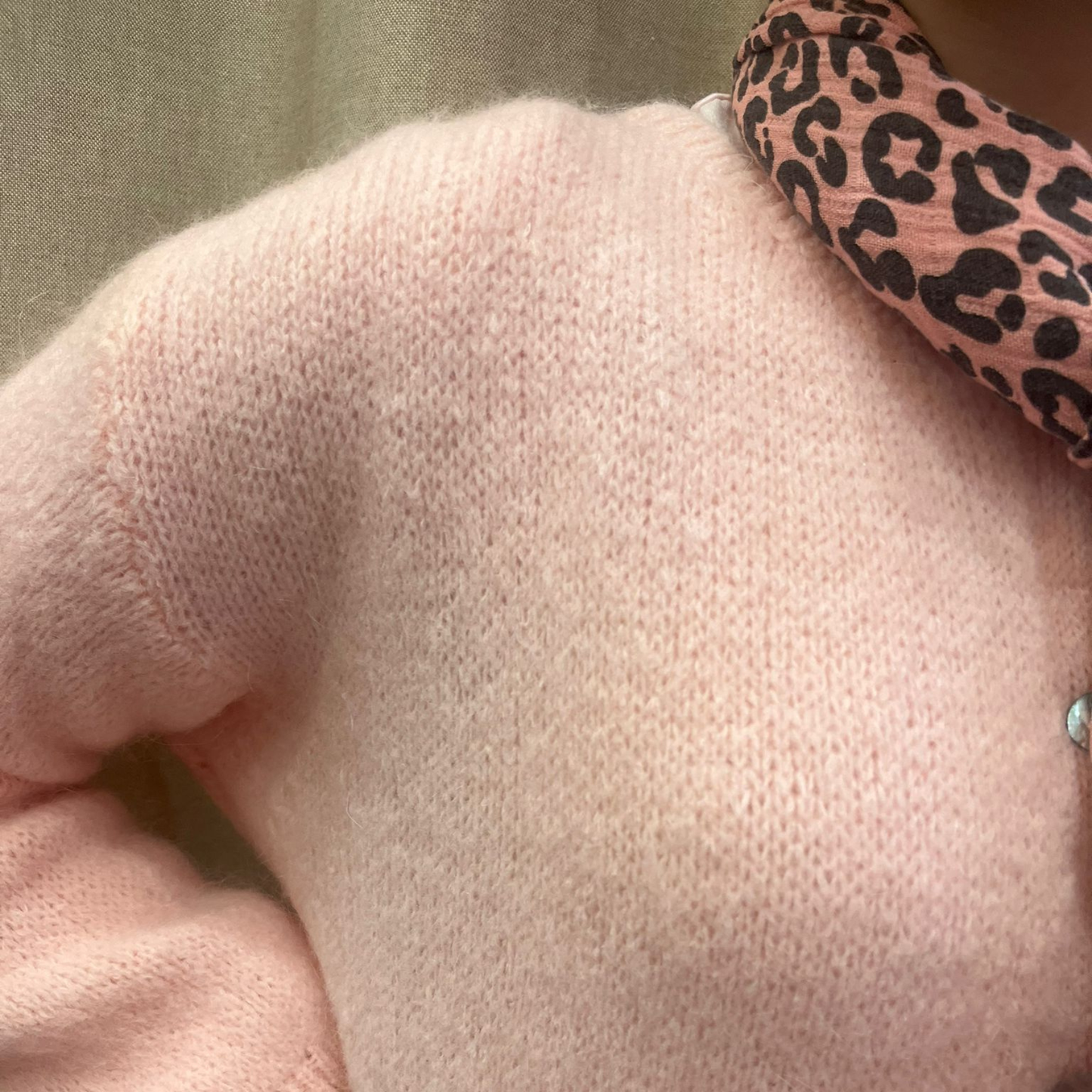 Mohair Blend Button Through Cardigan - Soft Pink