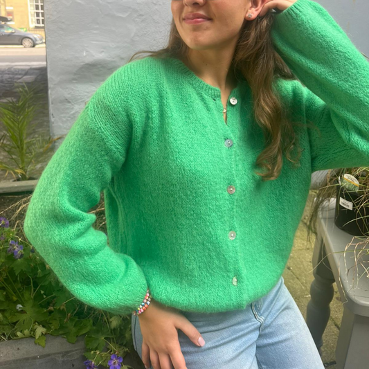 Mohair Blend Cardigan - Emerald Green