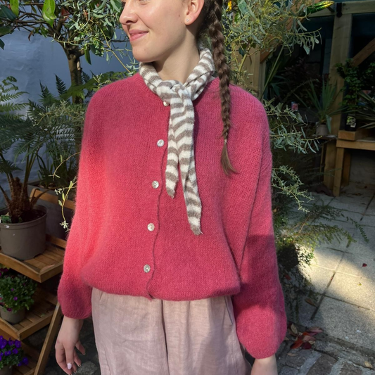 Mohair Blend Cardigan - Rose Blush