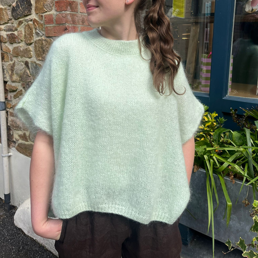 Mohair Drop Shoulder Tank Top - Mint