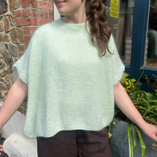 Mohair Drop Shoulder Tank Top - Mint