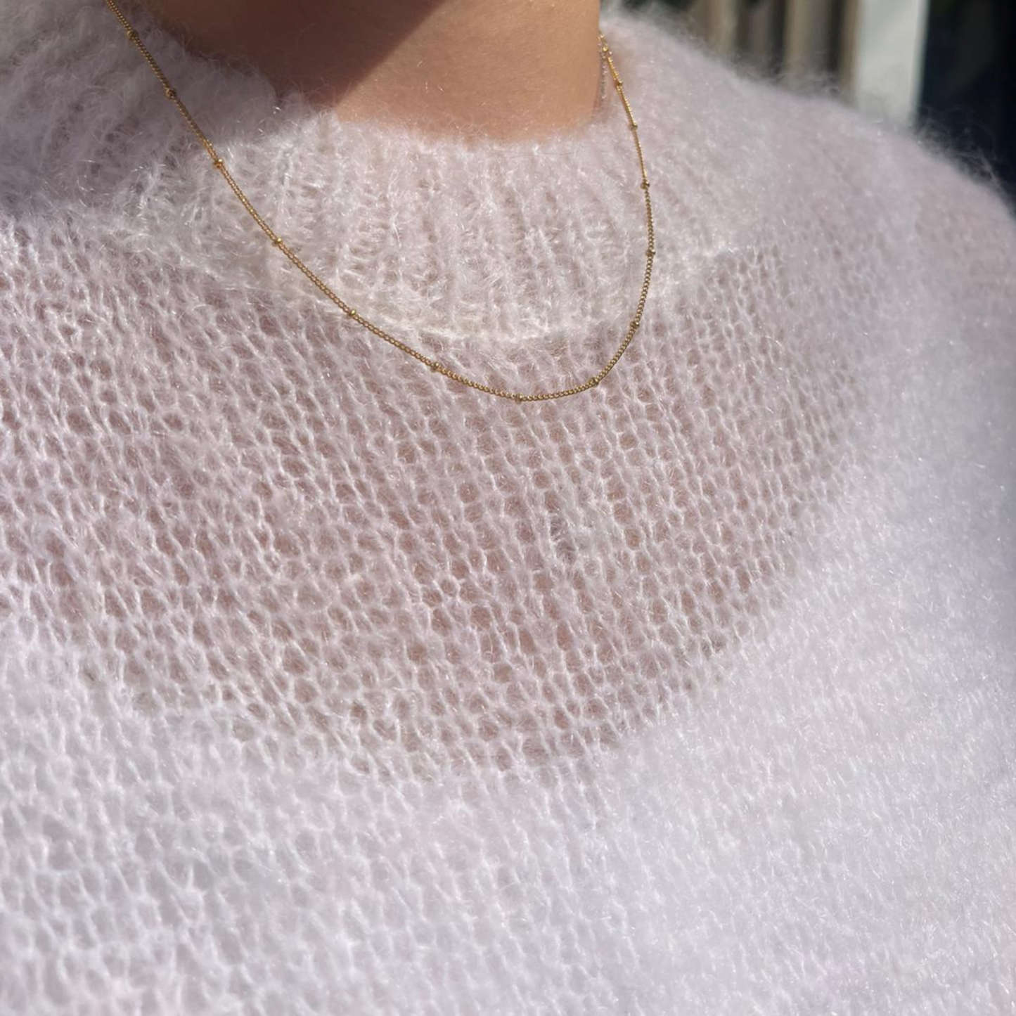 Monika Cropped Mohair Vest - White