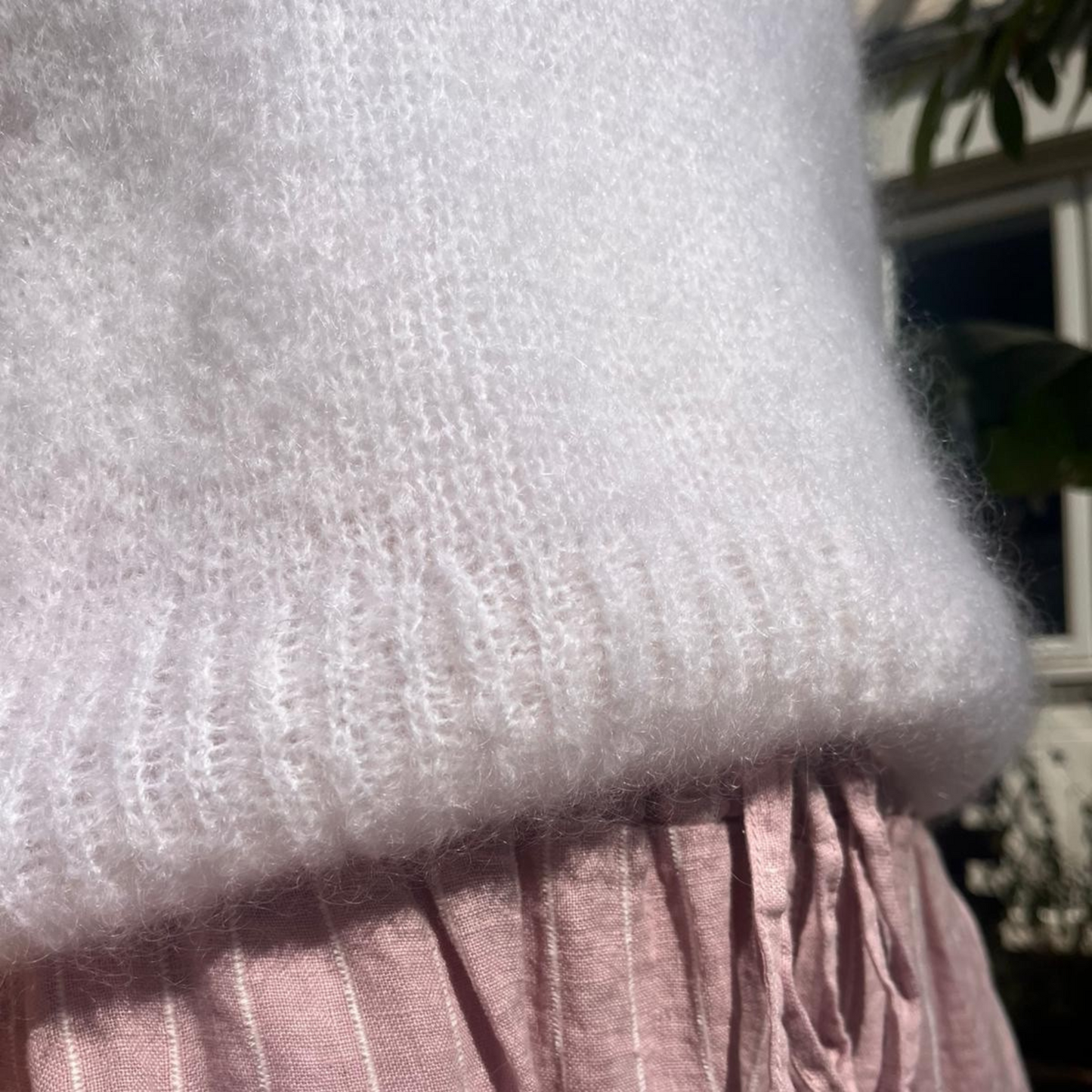 Monika Cropped Mohair Vest - White