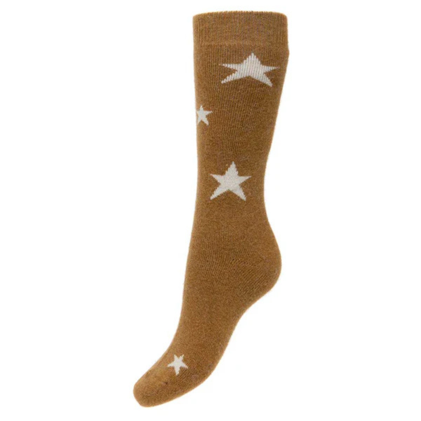 Wool Blend Socks - Mustard Stars