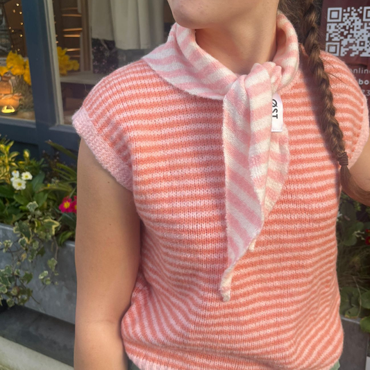 Mynte Striped Triangle Scarf - Light Pink