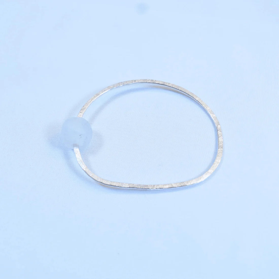 Silver Bangle with Bottle Bead