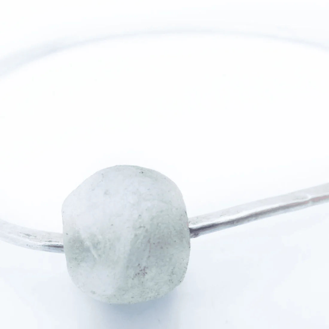 Silver Bangle with Bottle Bead