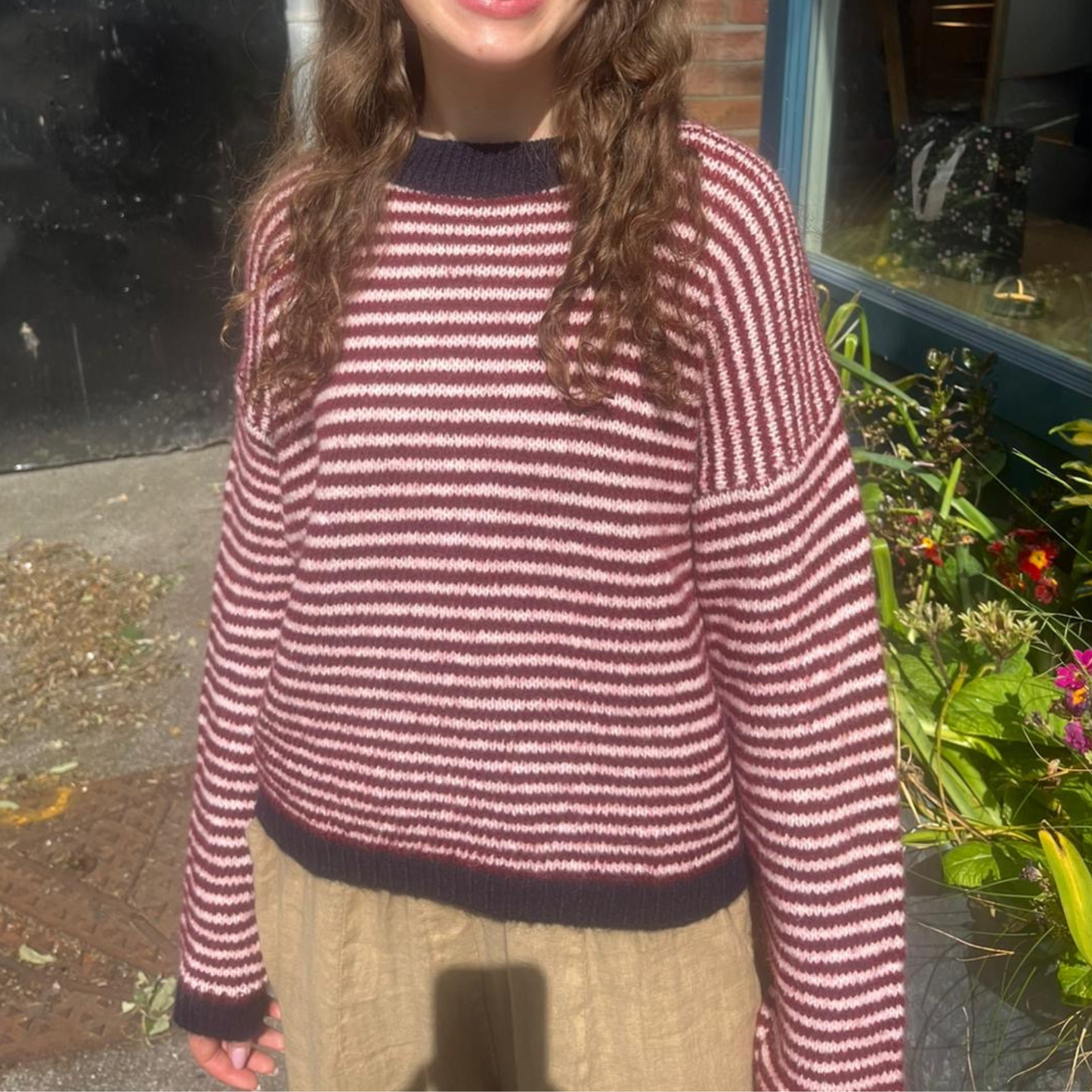 Nanna Striped Jumper - Burgundy