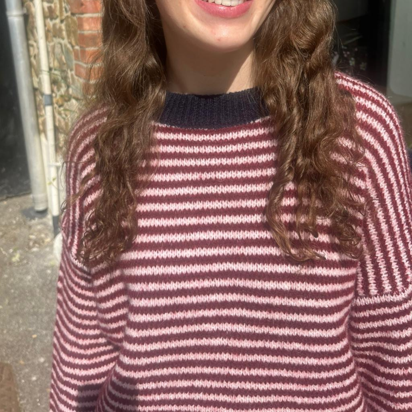 Nanna Striped Jumper - Burgundy