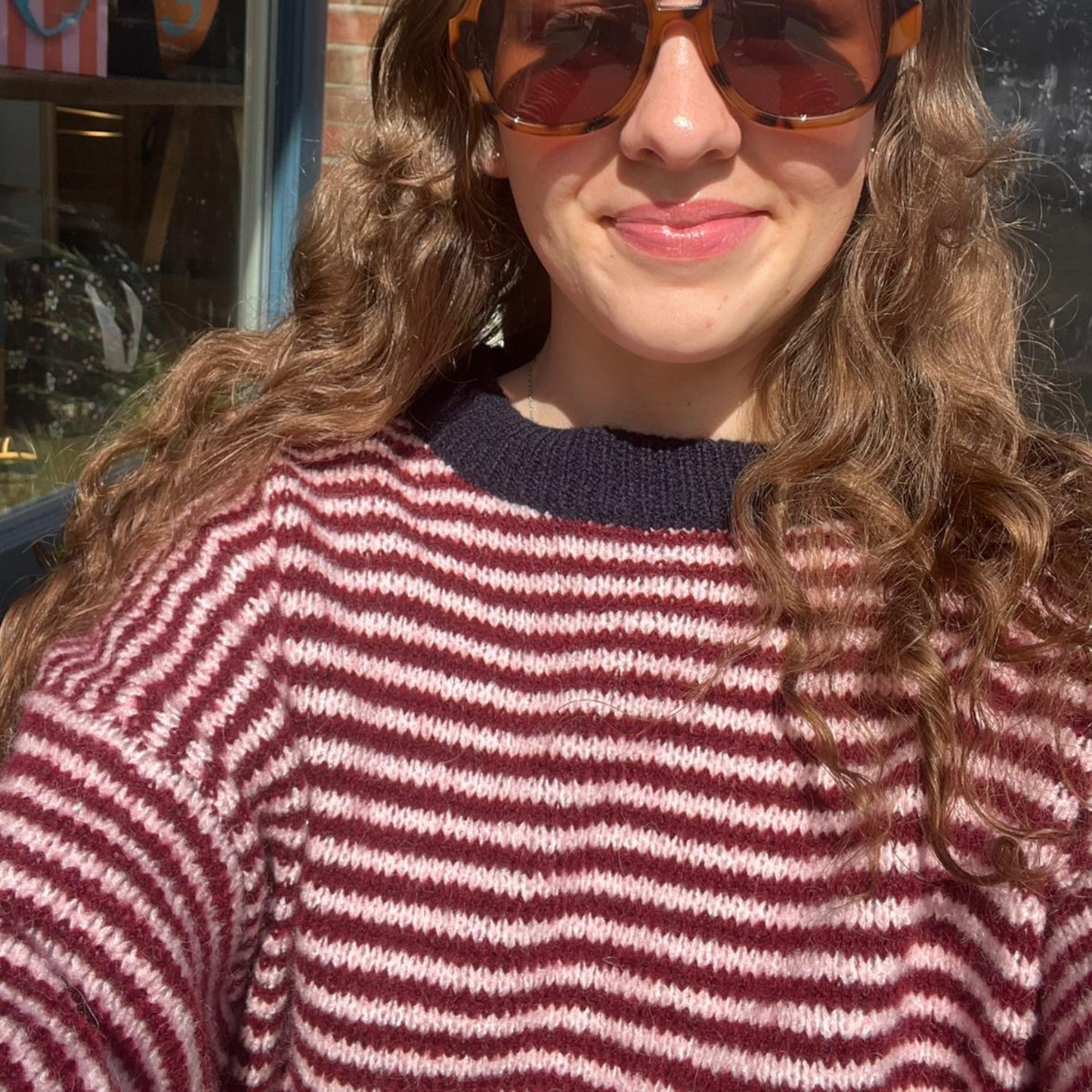 Nanna Striped Jumper - Burgundy