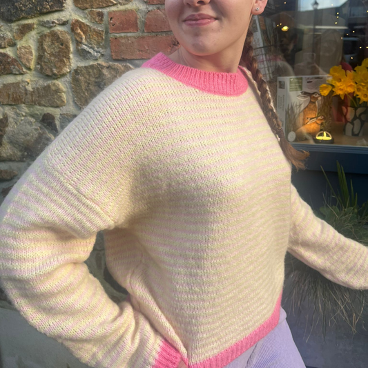 Nanna Striped Jumper - Pink & Yellow