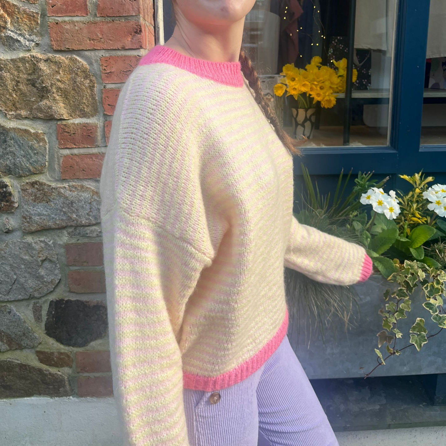 Nanna Striped Jumper - Pink & Yellow
