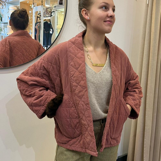 Needlecord Quilted Jacket - Rose