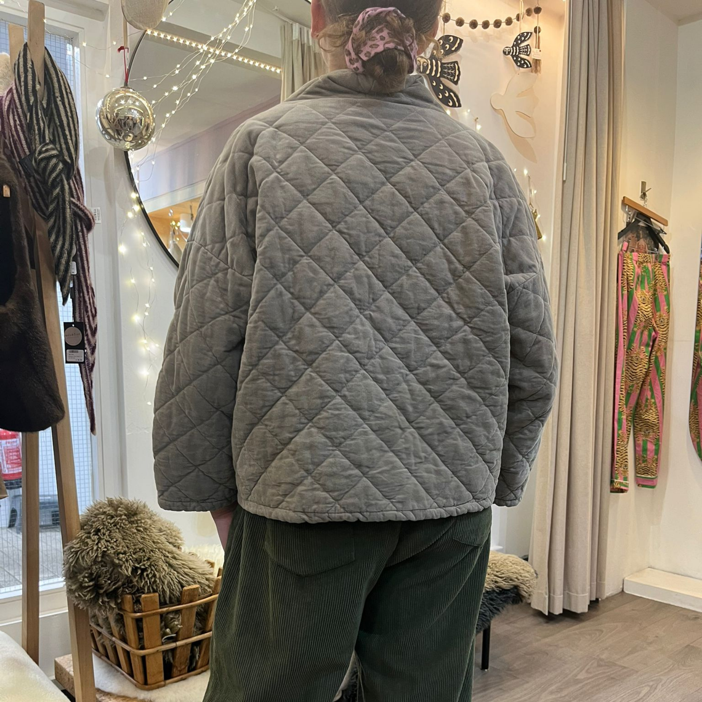 Needlecord Quilted Jacket - Taupe