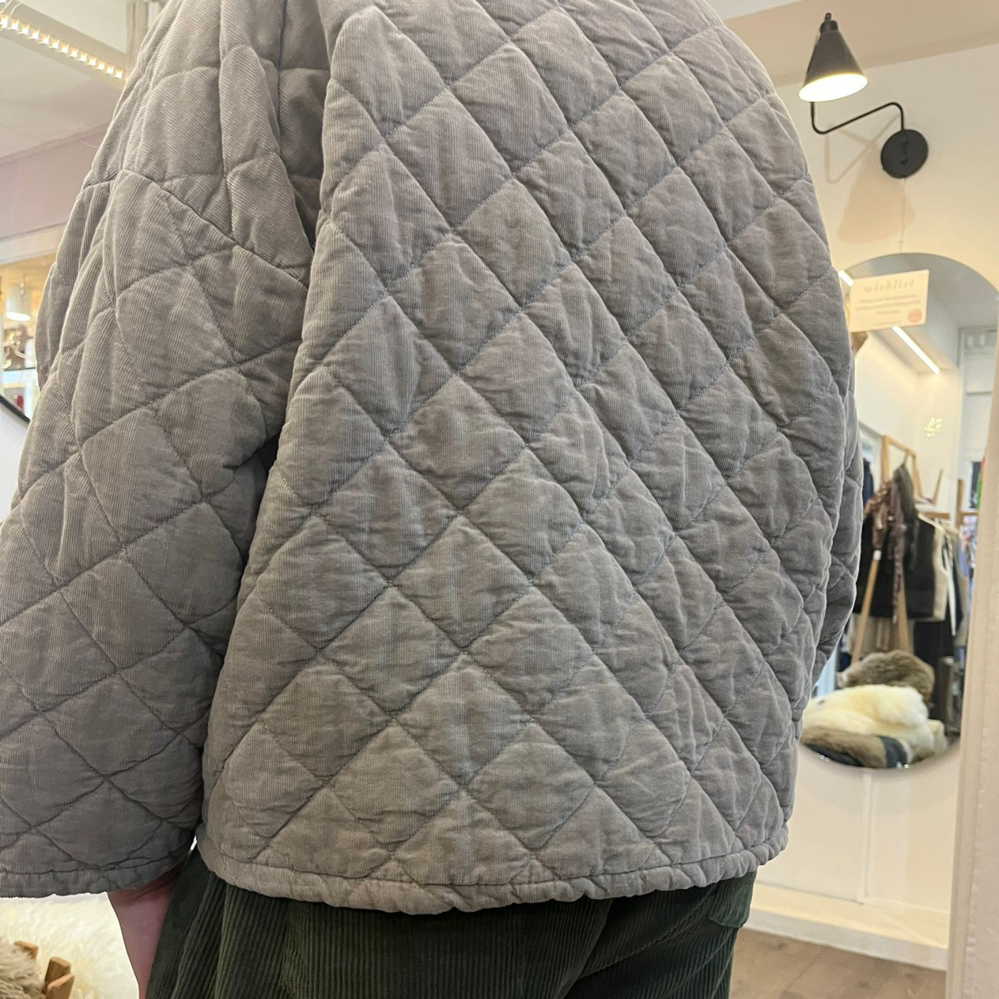 Needlecord Quilted Jacket - Taupe