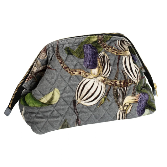Velvet Pouch Bag - Orchid Grey
