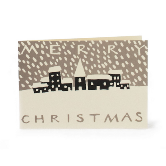 Pack of 6 Greetings Cards - Merry Christmas Snowy Town