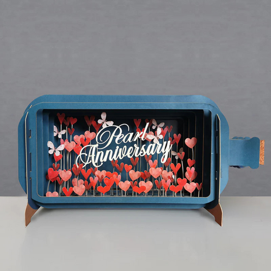 Alljoy Pop Up Greetings Card - Pearl Anniversary