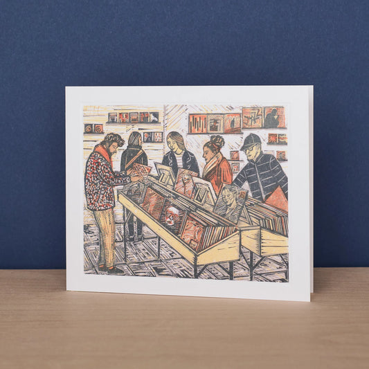 Greetings Card - Record Shop