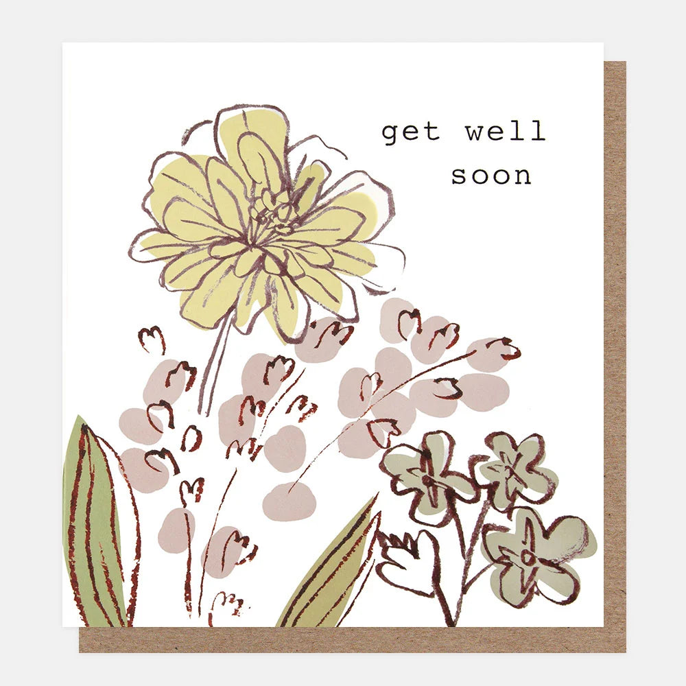 Greetings Card - Floral Get Well Soon