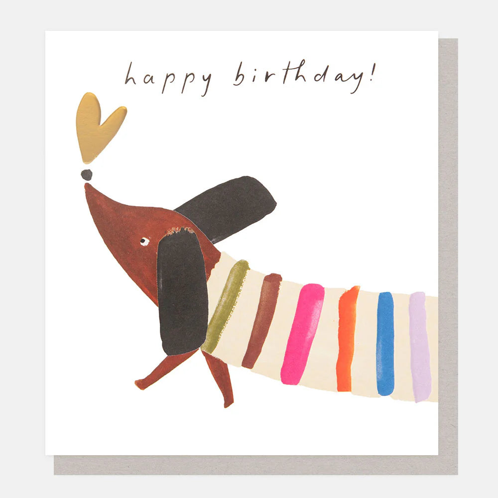Greetings Card -  Happy Birthday! Sausage Dog