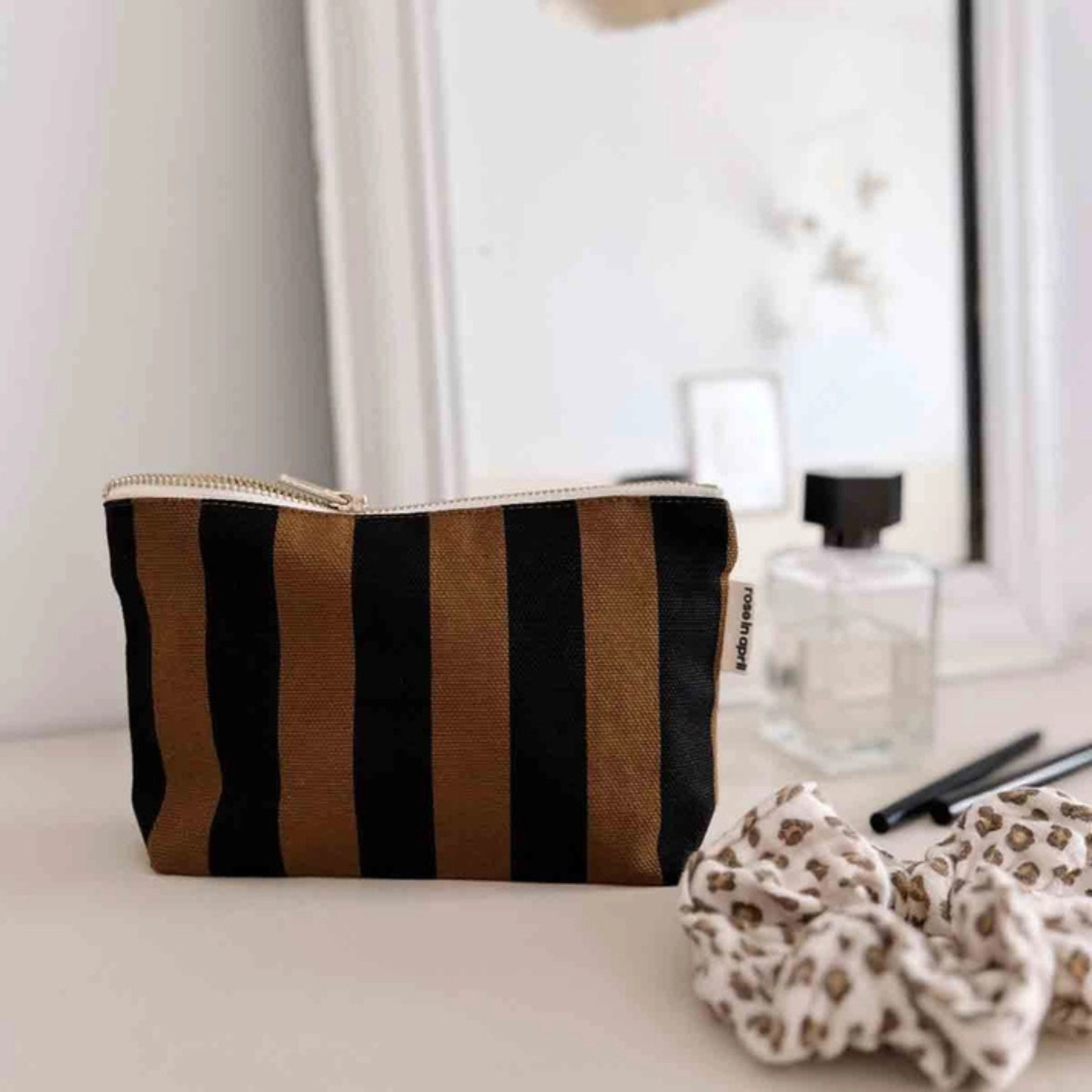 Sofia Pouch Bag - Cumin Stripes