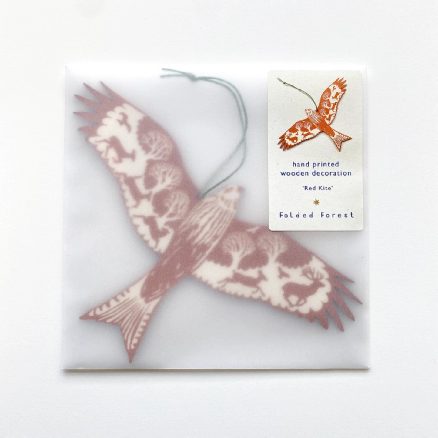 Hanging Wooden Decoration - Red Kite