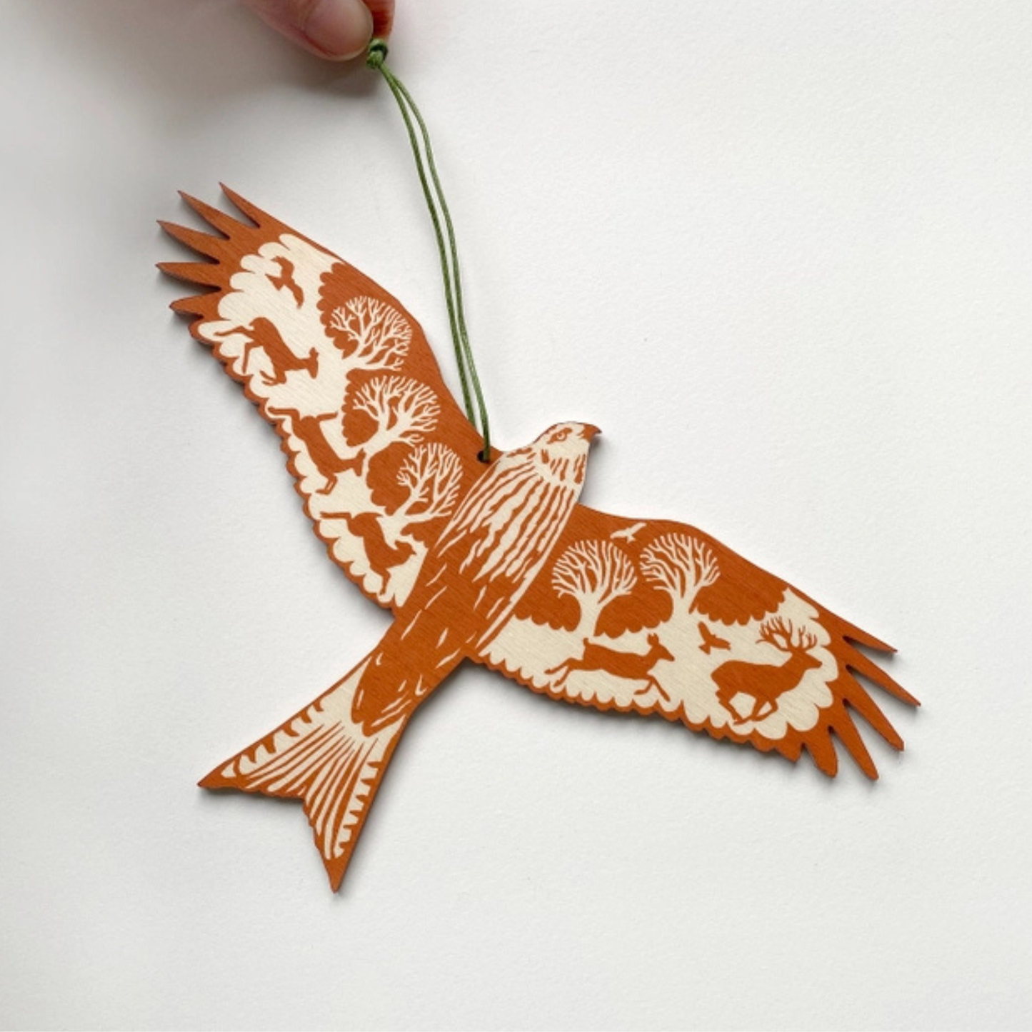 Hanging Wooden Decoration - Red Kite