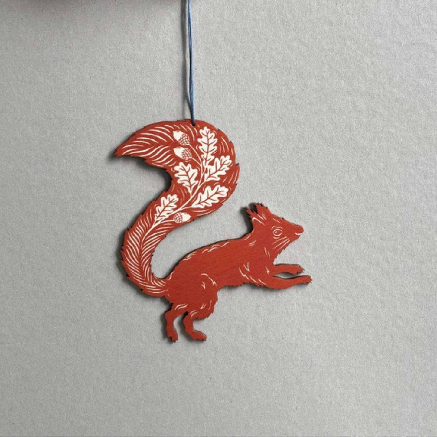 Wooden Hanging Decoration - Rusty Red Squirrel