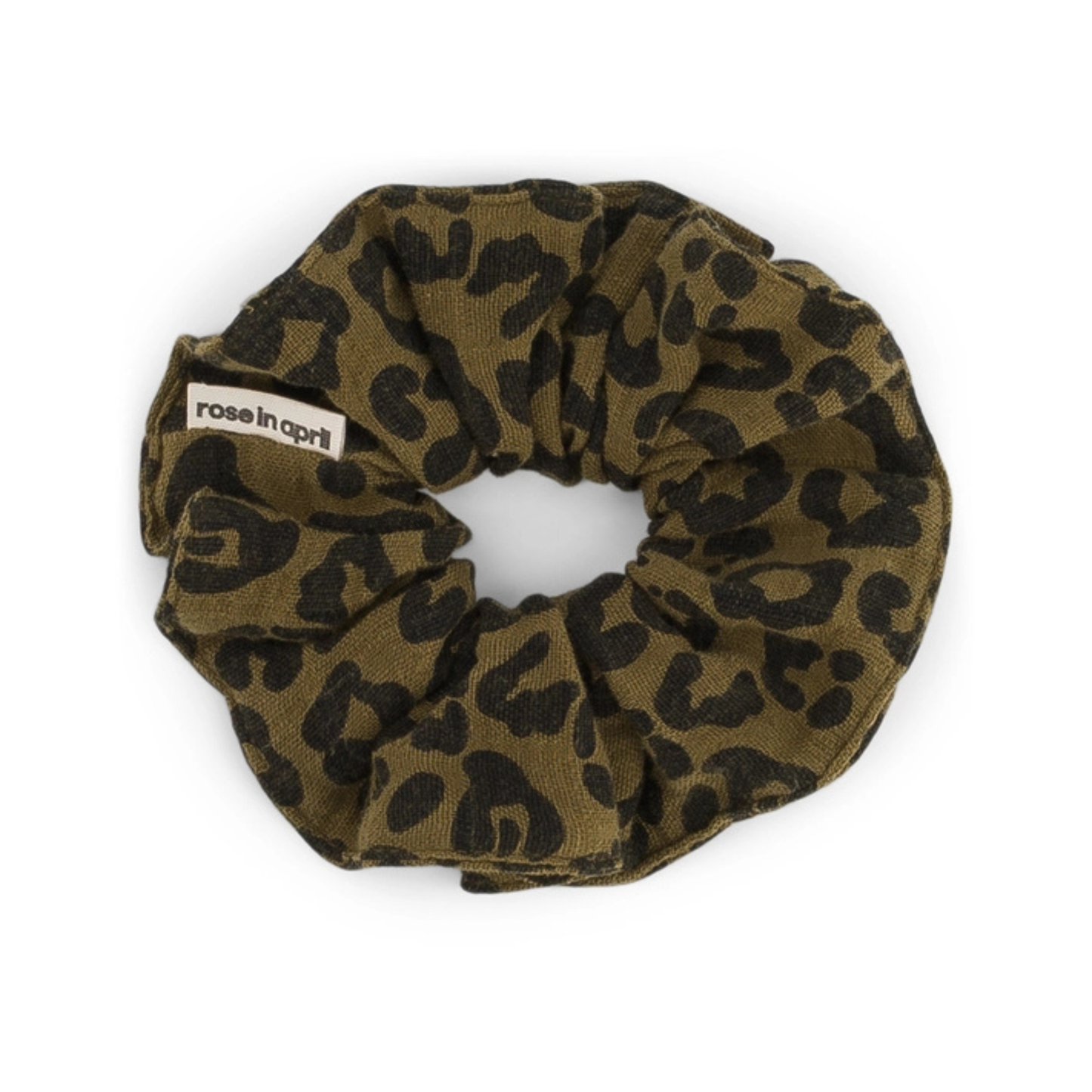 Hair Scrunchie - Olive Leopard Print