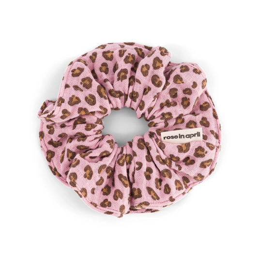 Hair Scrunchie - Candy Pink Leopard Print