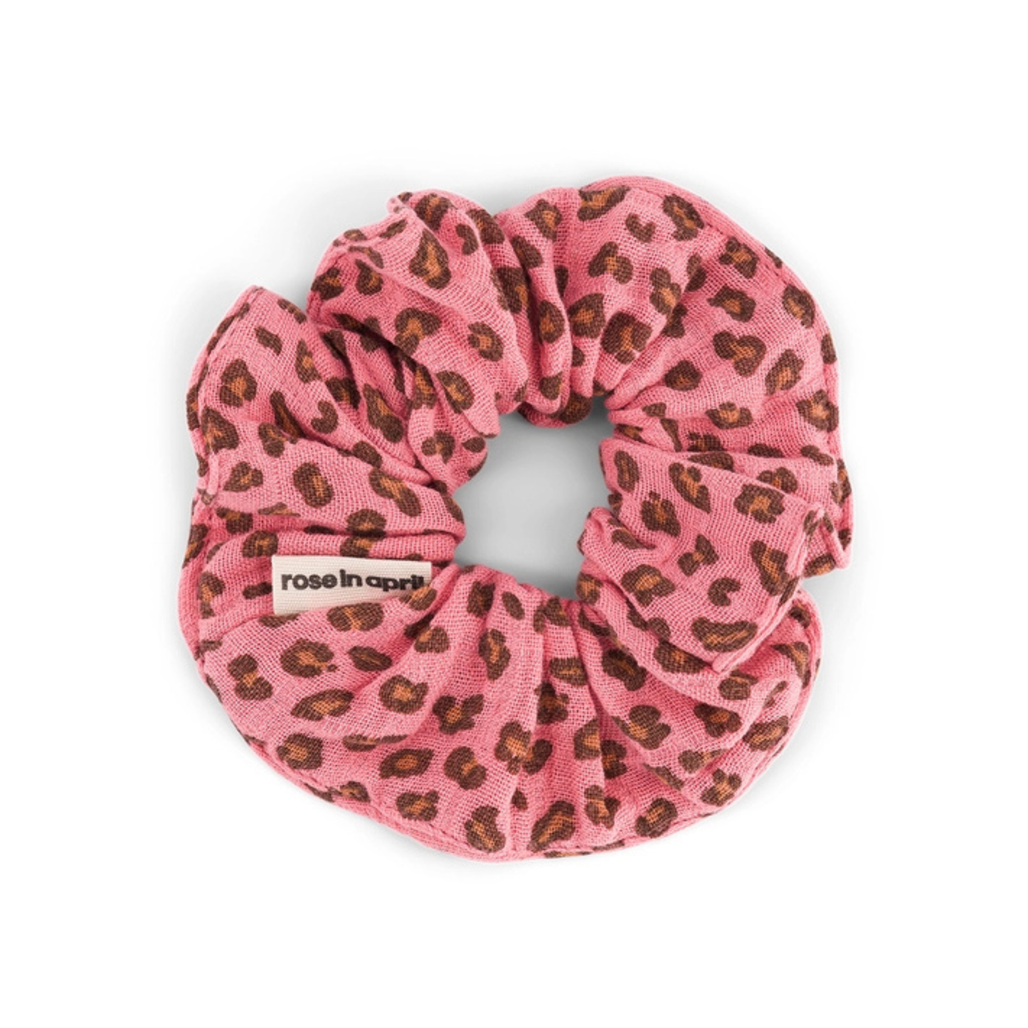 Hair Scrunchie - Geranium Pink Leopard Print
