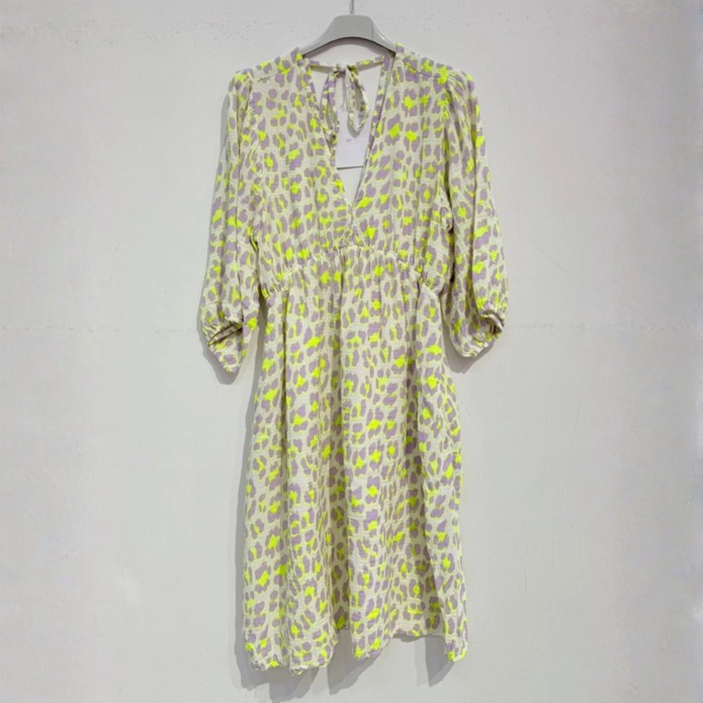 Cotton Gauze Dress - Yellow Leopard