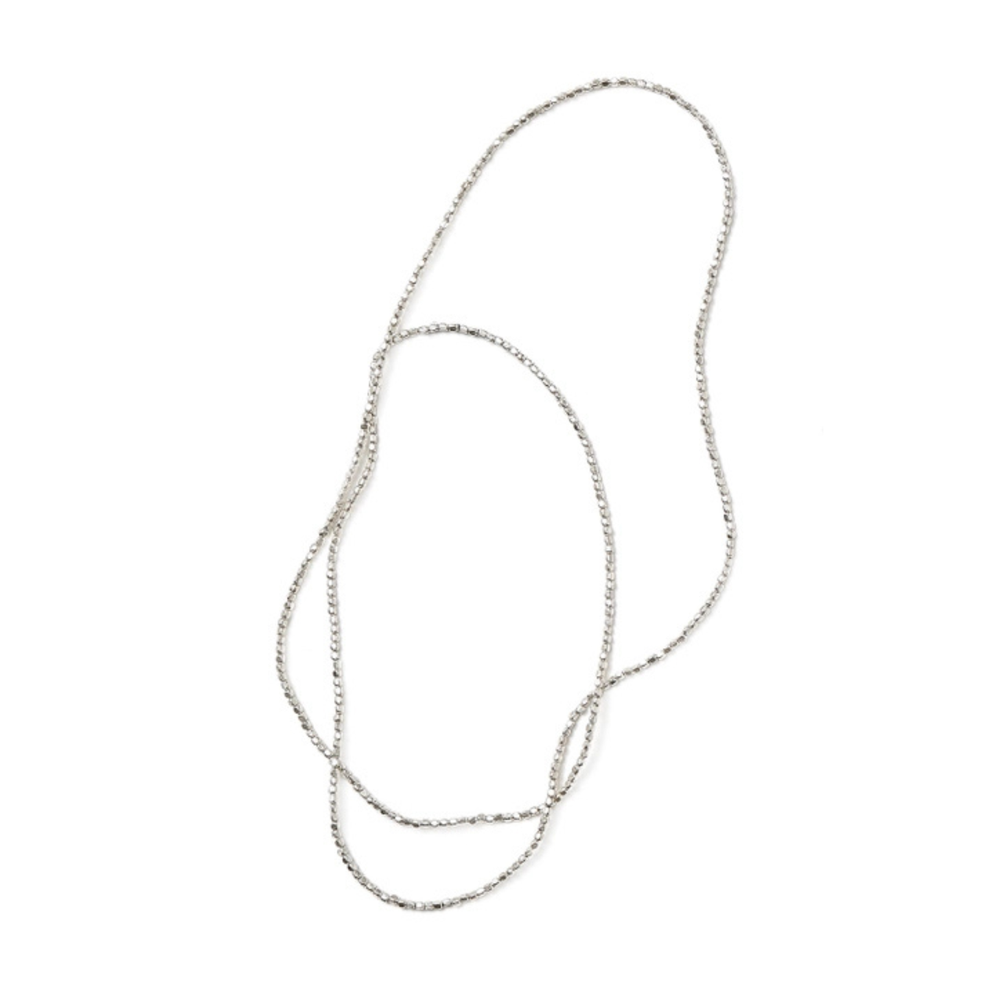 Japanese Brass Beaded Necklace - Silver