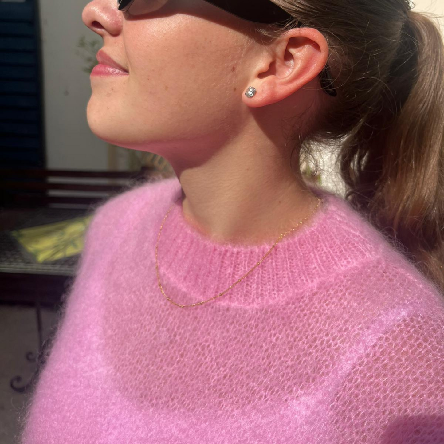 Sleeveless Mohair Crop Sweater - Candy Pink