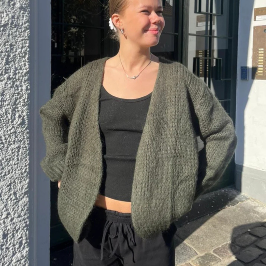 Smila Mohair Cardigan - Dark Khaki