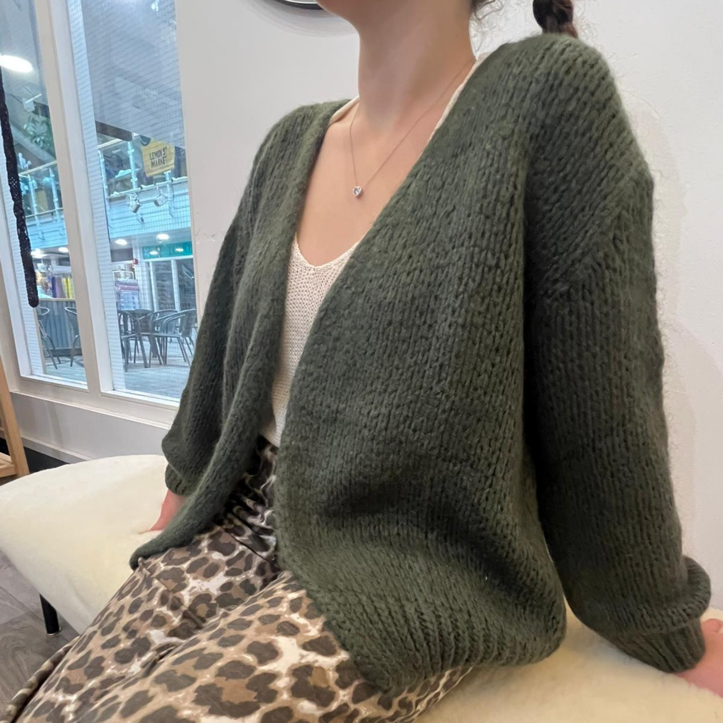 Smila Mohair Cardigan - Dark Khaki