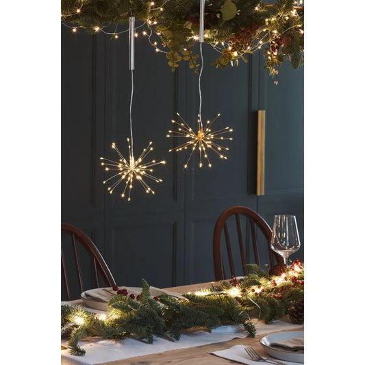 Hanging Starburst Light Decoration - Silver