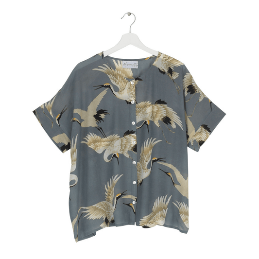 One Hundred Stars Tea Blouse - Stork Slate Grey