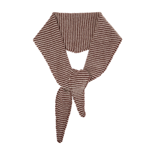 Cashmere Diamond Scarf - Brown and Tan Stripe