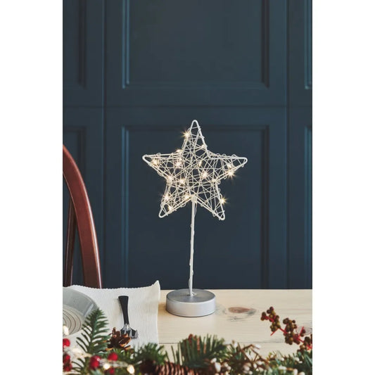 Light Up Table Star - Silver