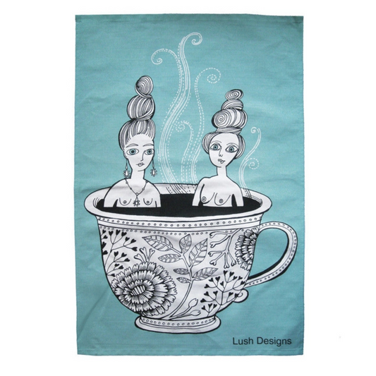 Illustrated Tea Towel - Tea Cup Ladies