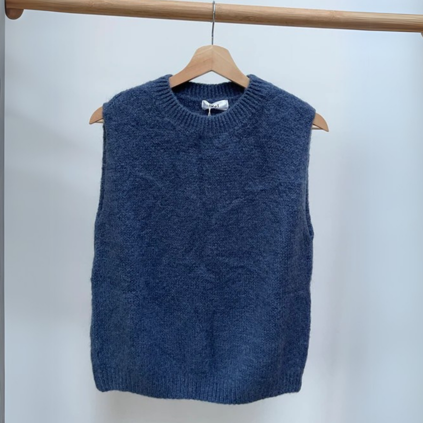 OST London Kathrine Mohair Crewneck Vest - Denim Blue